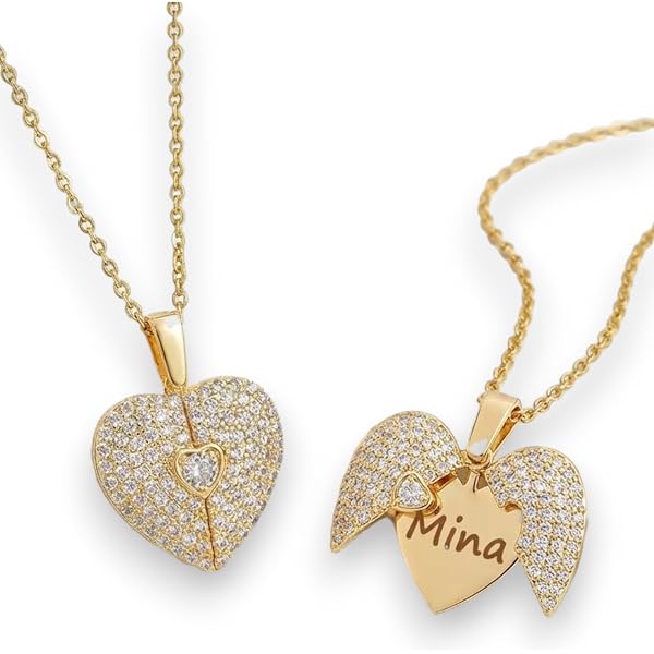 Heart Personalized  Open Close Necklace