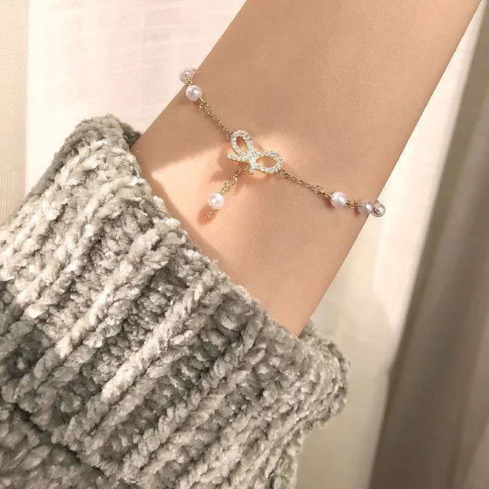 PEARL Bow Gold-Bracelet