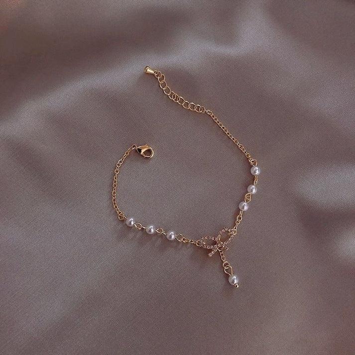 PEARL Bow Gold-Bracelet