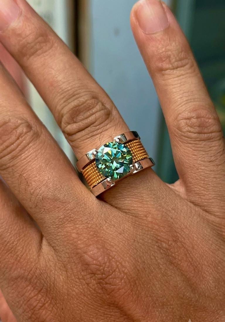 Green Moissanite Ring